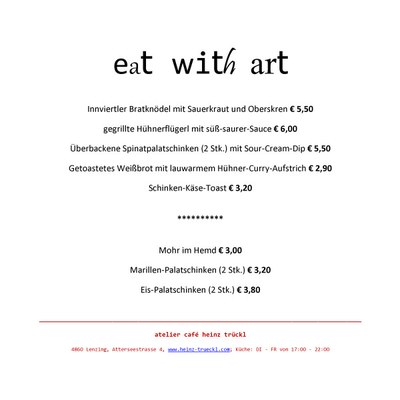 eat with art - kleine Karte